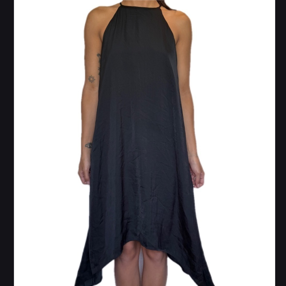 Lauren Conrad Black Halter Handkerchief Hem Dress